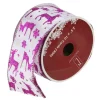 Sale Glistening Purple Reindeer and Star Christmas Wired Craft Ribbon 2.5" x 10 Yards Ribbons & Bows