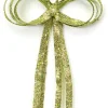 Sale Glitter Drenched Christmas Bow Decoration - 16" - Gold and Green Ribbons & Bows