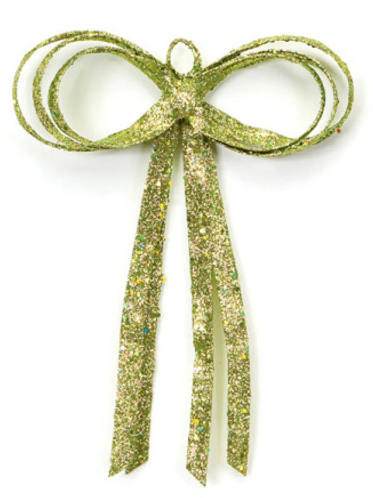 Sale Glitter Drenched Christmas Bow Decoration - 16" - Gold and Green Ribbons & Bows