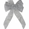 Outlet Glitter Snowflake 6-Loop Sheer Christmas Bow Decoration - 9" x 14" - Silver Ribbons & Bows