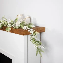 Glittered Berries and Eucalyptus Artificial Christmas Garland - 5' - Unlit Unlit