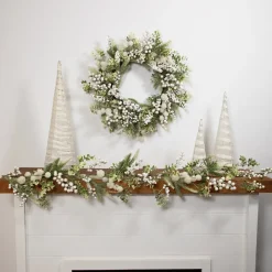 Glittered Berries and Eucalyptus Artificial Christmas Garland - 5' - Unlit Unlit