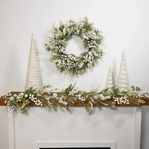 Glittered Berries and Eucalyptus Artificial Christmas Garland - 5' - Unlit Unlit