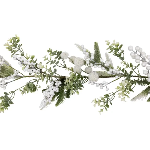 Glittered Berries and Eucalyptus Artificial Christmas Garland - 5' - Unlit Unlit
