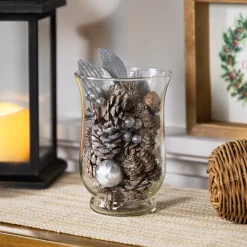 Hot Glittered Berries and Pinecones Christmas Decorations - 6" People