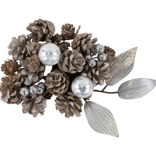 Hot Glittered Berries and Pinecones Christmas Decorations - 6" People