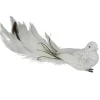 Hot Glittered Bird with Feather Tail Clip-on Christmas Ornament - 8" - White and Black Animals