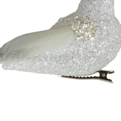 Hot Glittered Bird with Feather Tail Clip-on Christmas Ornament - 8