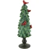 Sale Glittered Christmas Tree with Cardinals Decoration - 8.75" - Green and Red Trees