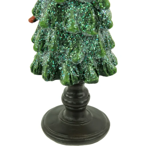 Sale Glittered Christmas Tree with Cardinals Decoration - 8.75" - Green and Red Trees
