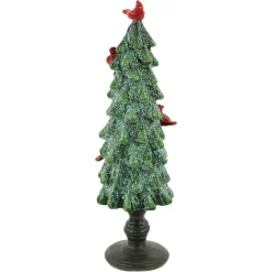 Sale Glittered Christmas Tree with Cardinals Decoration - 8.75