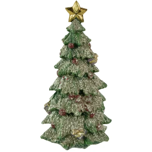 Online Glittered Christmas Tree with Presents, Berries and Bows Decoration - 6.75" Trees
