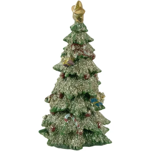 Online Glittered Christmas Tree with Presents, Berries and Bows Decoration - 6.75" Trees