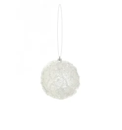 Clearance Glittered Clear and Silver Shatterproof Christmas Ball Ornament 4" (100mm) Shatterproof Balls