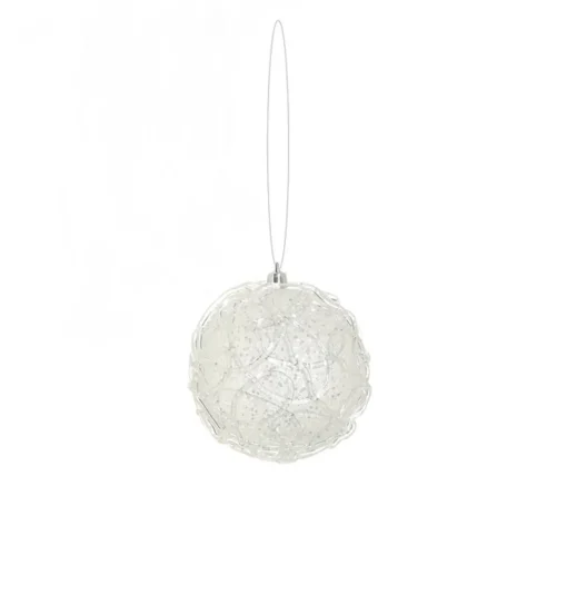 Clearance Glittered Clear and Silver Shatterproof Christmas Ball Ornament 4" (100mm) Shatterproof Balls