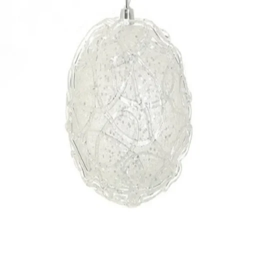 Clearance Glittered Clear and Silver Shatterproof Christmas Ball Ornament 4" (100mm) Shatterproof Balls