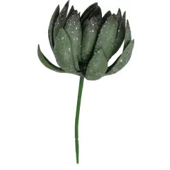 Best Glittered Echeveria Artificial Christmas Pick Spray - 8" - Green Sprays, Picks & Branches