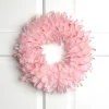 Sale Glittered Feathers Christmas Wreath - 14.5" - Unlit - Pink Unlit