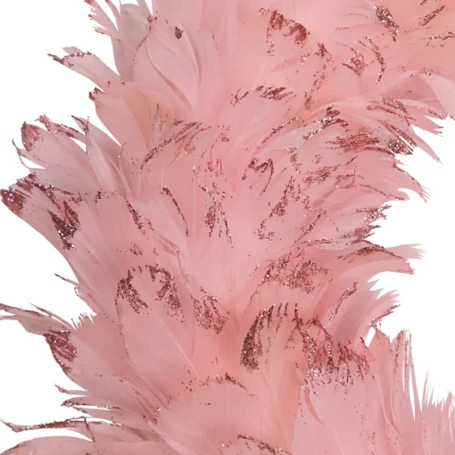 Sale Glittered Feathers Christmas Wreath - 14.5" - Unlit - Pink Unlit