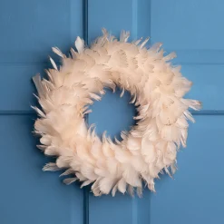 Online Glittered Feathers Christmas Wreath - 14.5