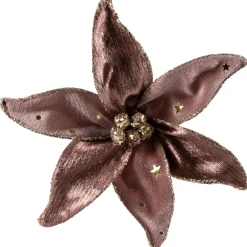 Glittered Flower Christmas Clip-on Ornament - 6" Garden & Floral