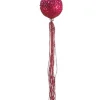 Hot Glittered Fuchsia Pink Christmas Ball Ornament with Tassels 12" (304mm) Glass