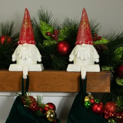 Sale Glittered Gnome Christmas Stocking Holders - 8.25