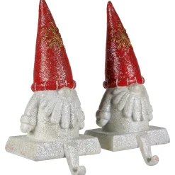 Sale Glittered Gnome Christmas Stocking Holders - 8.25
