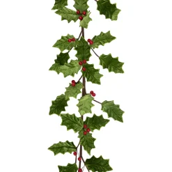 Online Glittered Holly with Berry Christmas Garland - 3.5' x 9