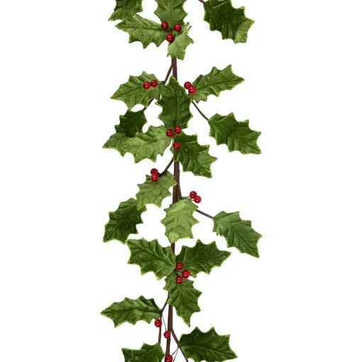 Online Glittered Holly with Berry Christmas Garland - 3.5' x 9" - Unlit Unlit
