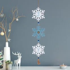Best Glittered Joy Snowflakes Christmas Wall Sign - 26" Door