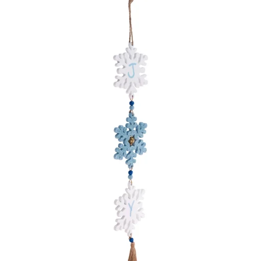 Best Glittered Joy Snowflakes Christmas Wall Sign - 26" Door