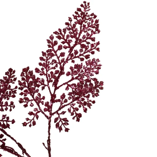 Online Glittered Leaves Artificial Christmas Spray - 18" - Deep Pink Sprays, Picks & Branches