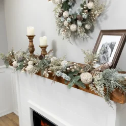 Outlet Glittered Mixed Foliage with Ornaments Artificial Christmas Garland - 6' x 7" - Unlit Unlit