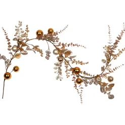 Sale Glittered Mixed Leaves and Berries Artificial Christmas Garland - 6' x 9" - Unlit Unlit