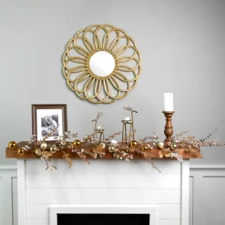 Sale Glittered Mixed Leaves and Berries Artificial Christmas Garland - 6' x 9" - Unlit Unlit