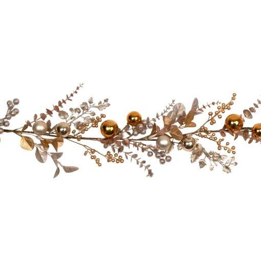 Sale Glittered Mixed Leaves and Berries Artificial Christmas Garland - 6' x 9" - Unlit Unlit