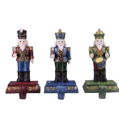 Sale Glittered Nutcracker Stocking Holders - 7.75" - Blue, Red and Green - Set of 3 Stocking Holders