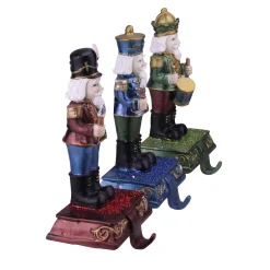 Sale Glittered Nutcracker Stocking Holders - 7.75" - Blue, Red and Green - Set of 3 Stocking Holders