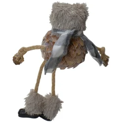 Discount Glittered Pinecone Fuzzy Bear Christmas Figure - 5.5