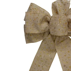 Sale Glittered Polka Dots 6-Loop Burlap Christmas Bow Decoration - 9