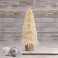 Best Glittered Sisal Christmas Tree with Wooden Base Decoration - 8.75" - Cream Trees