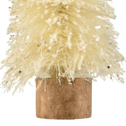 Best Glittered Sisal Christmas Tree with Wooden Base Decoration - 8.75