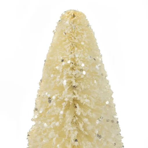 Best Glittered Sisal Christmas Tree with Wooden Base Decoration - 8.75" - Cream Trees
