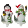 Best Glittered Snowman Christmas Stocking Holders - 5.75" - Set of 2 Stocking Holders