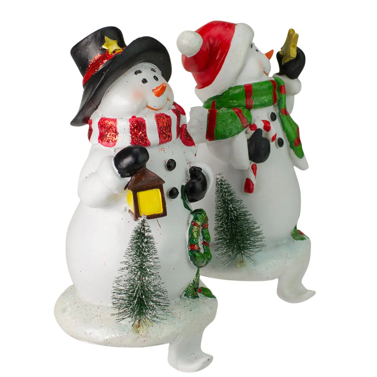 Best Glittered Snowman Christmas Stocking Holders - 5.75" - Set of 2 Stocking Holders