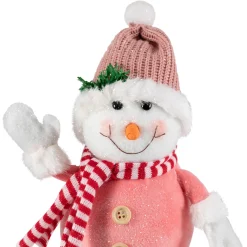 Glittered Snowman with Knitted Hat Christmas Figurine - 8.5