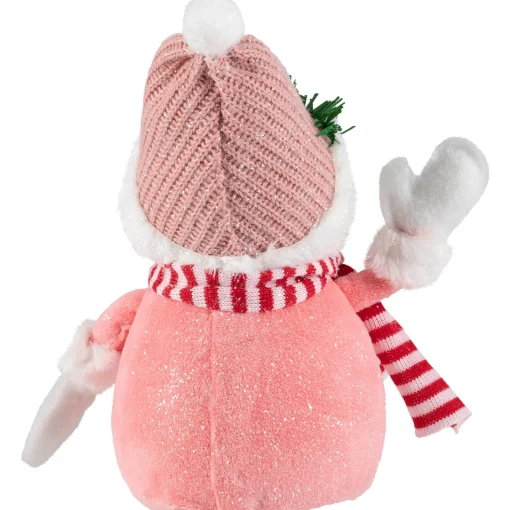 Glittered Snowman with Knitted Hat Christmas Figurine - 8.5" Snowmen