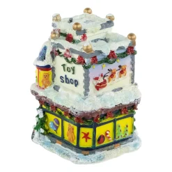 New Glittered Snowy Toy Shop Christmas Village Building - 4