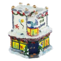 New Glittered Snowy Toy Shop Christmas Village Building - 4